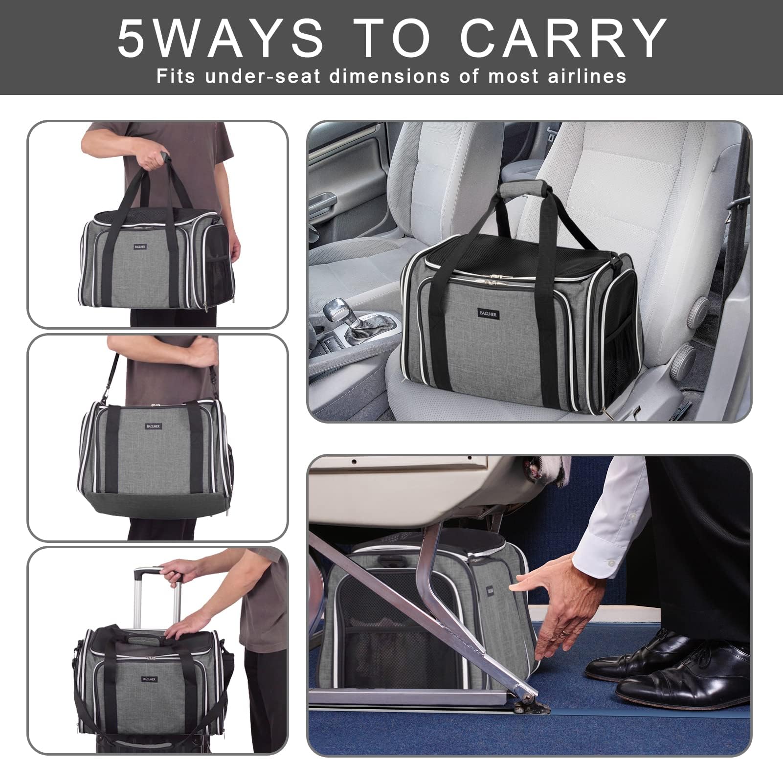 BAGLHER durable polyester fabric for long-lasting travel use.