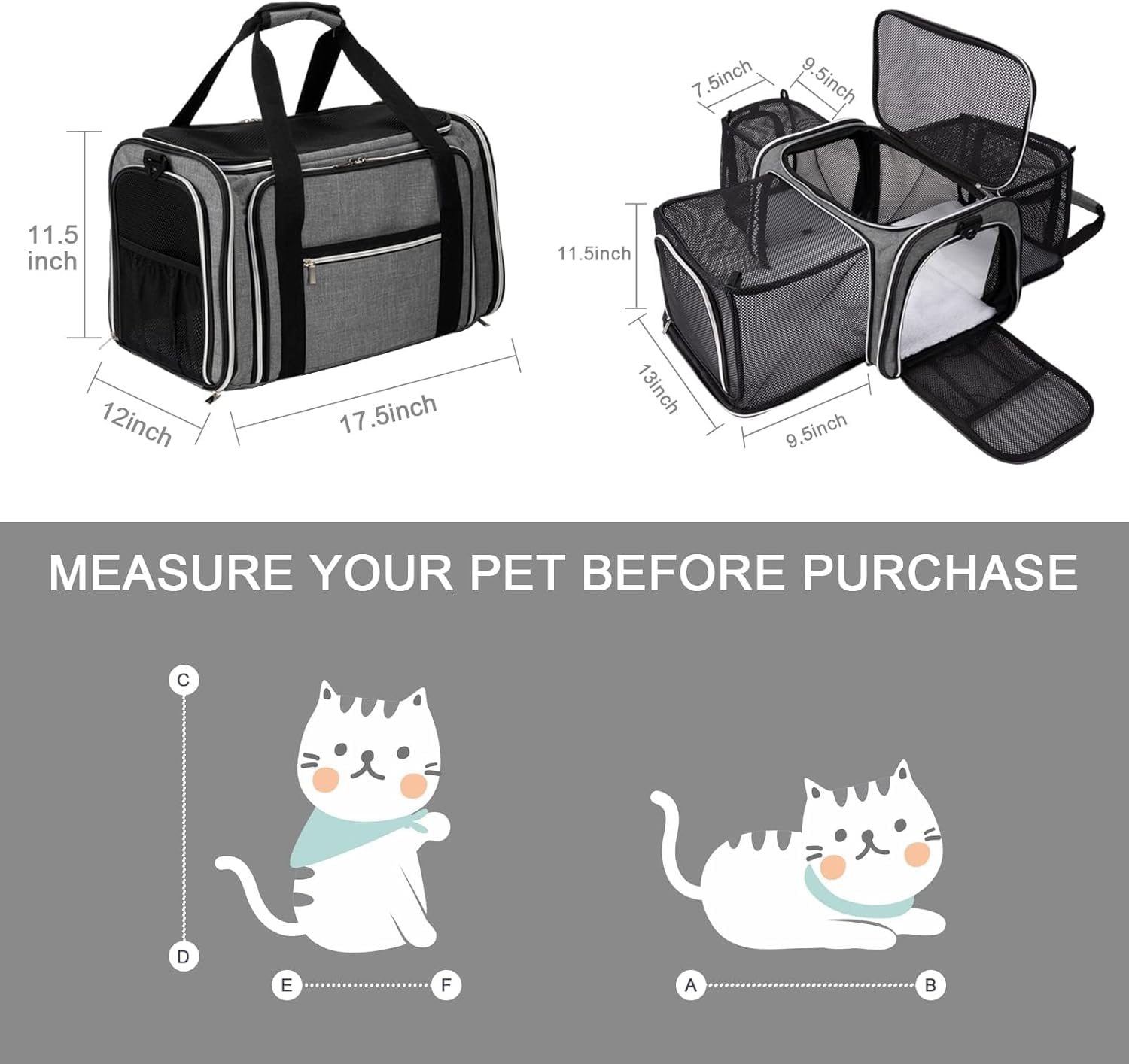 BAGLHER five-sided mesh view highlights breathability and pet visibility.