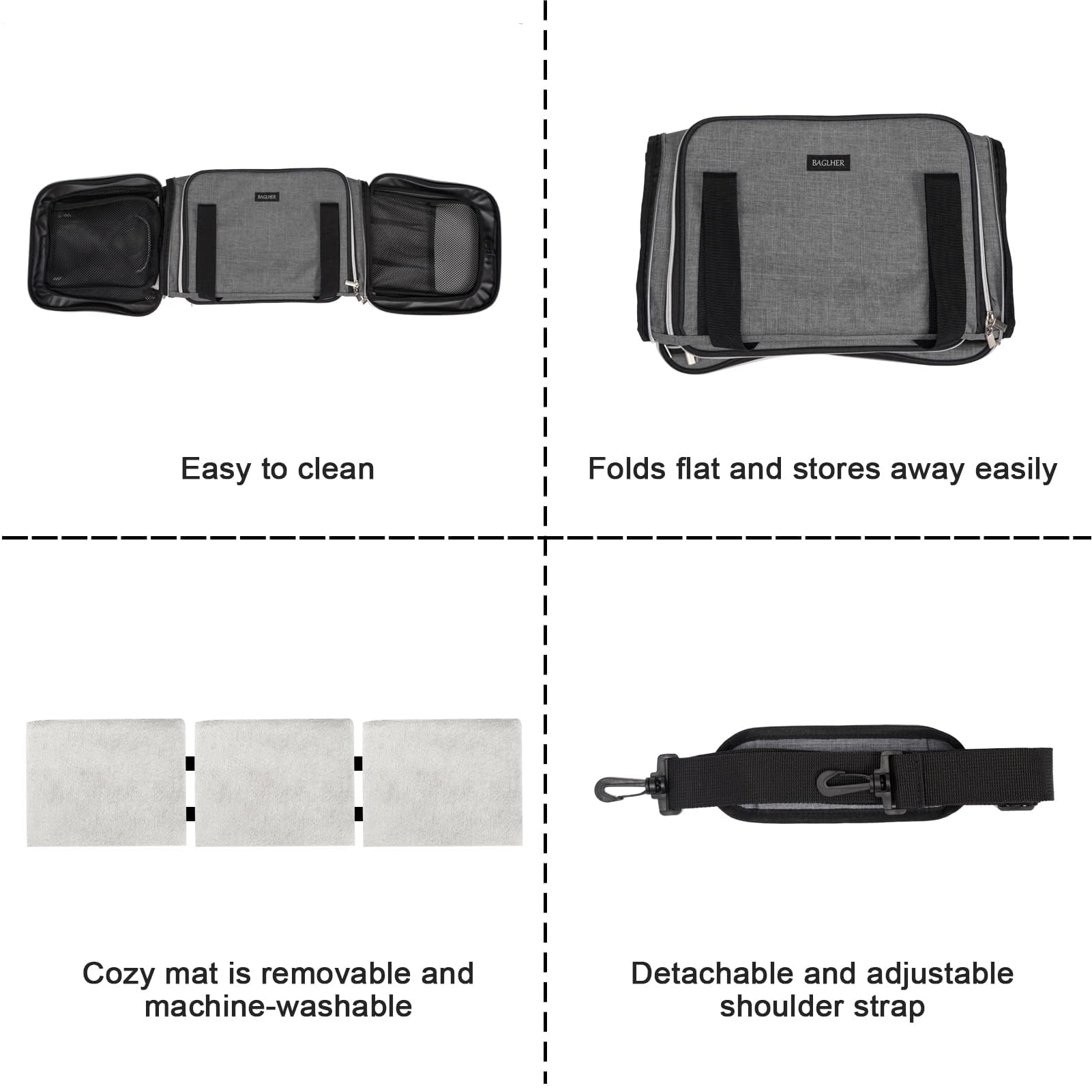 BAGLHER seatbelt secure strap keeps pets safe in car rides.