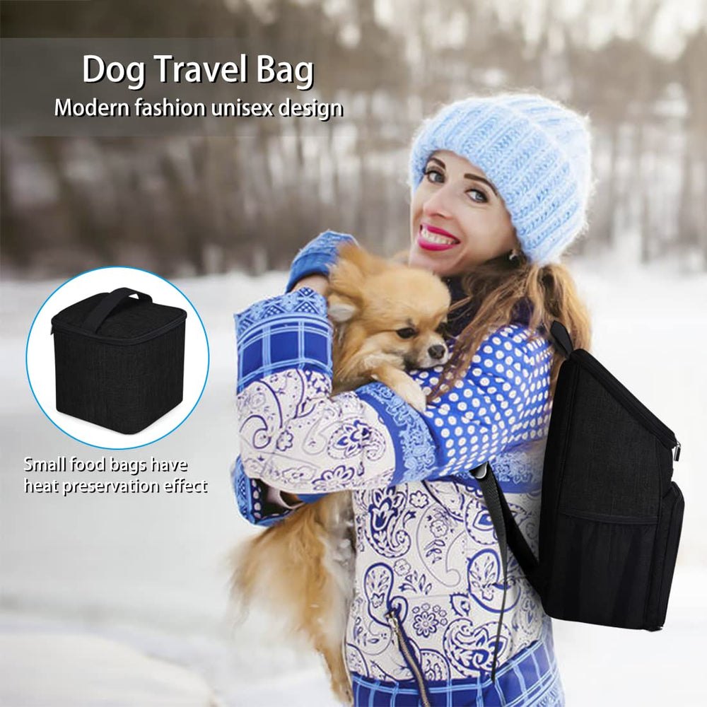 BAGLHER dog travel bag food baskets insulated for clean, hygienic pet meals