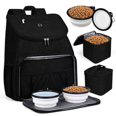 BAGLHER dog travel bag front view with organized compartments for easy travel