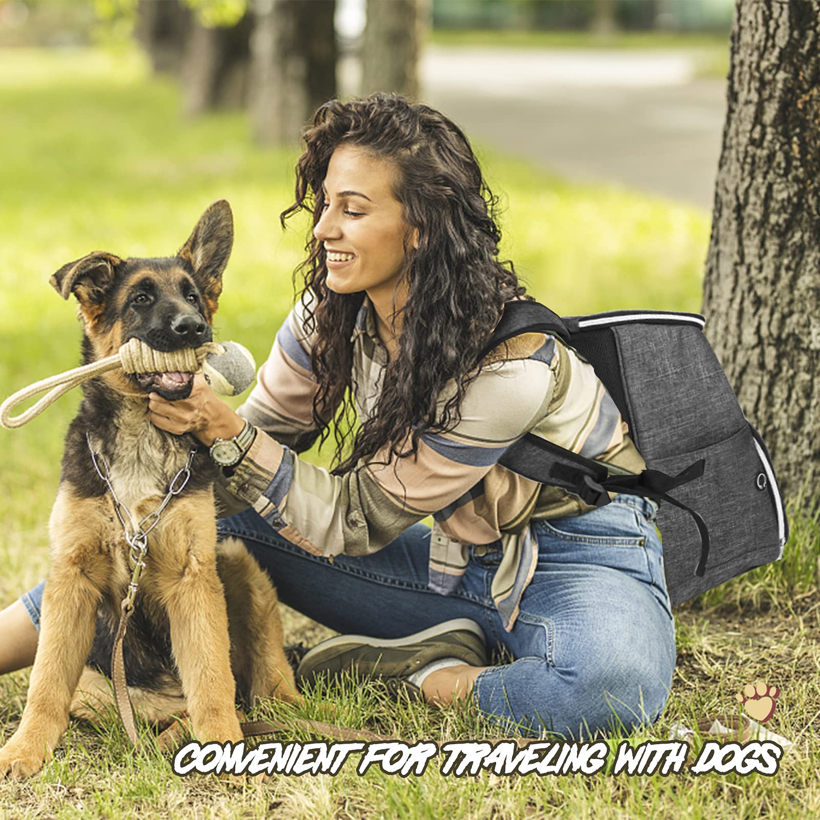 BAGLHER dog travel bag with garbage bag dispenser for easy cleanup on trips