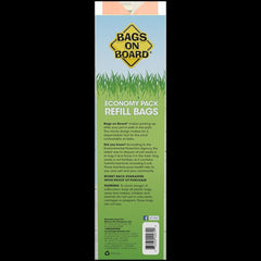 Bags On Board easy-tear refill bags demonstrate simple, quick pickup during walks.