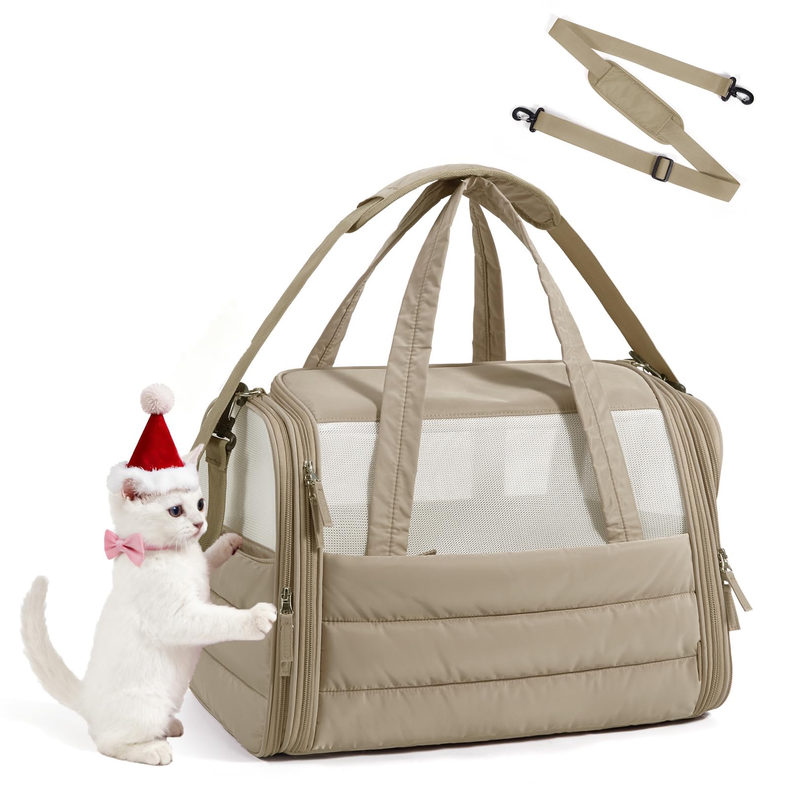 BAGSMART Cat Carrier cabin-approved design for airline travel