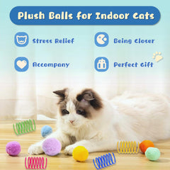 BaiKevin colorful cat toys 1.2-inch pom poms for interactive play.