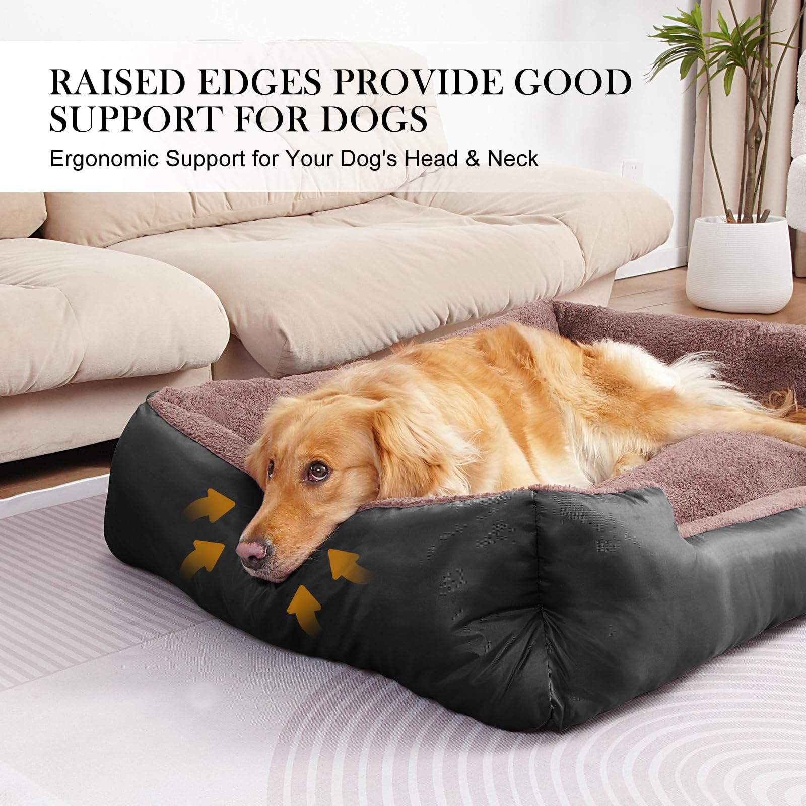 BAILARY dog bed soft PV plush surface creates warm, inviting sleep area.