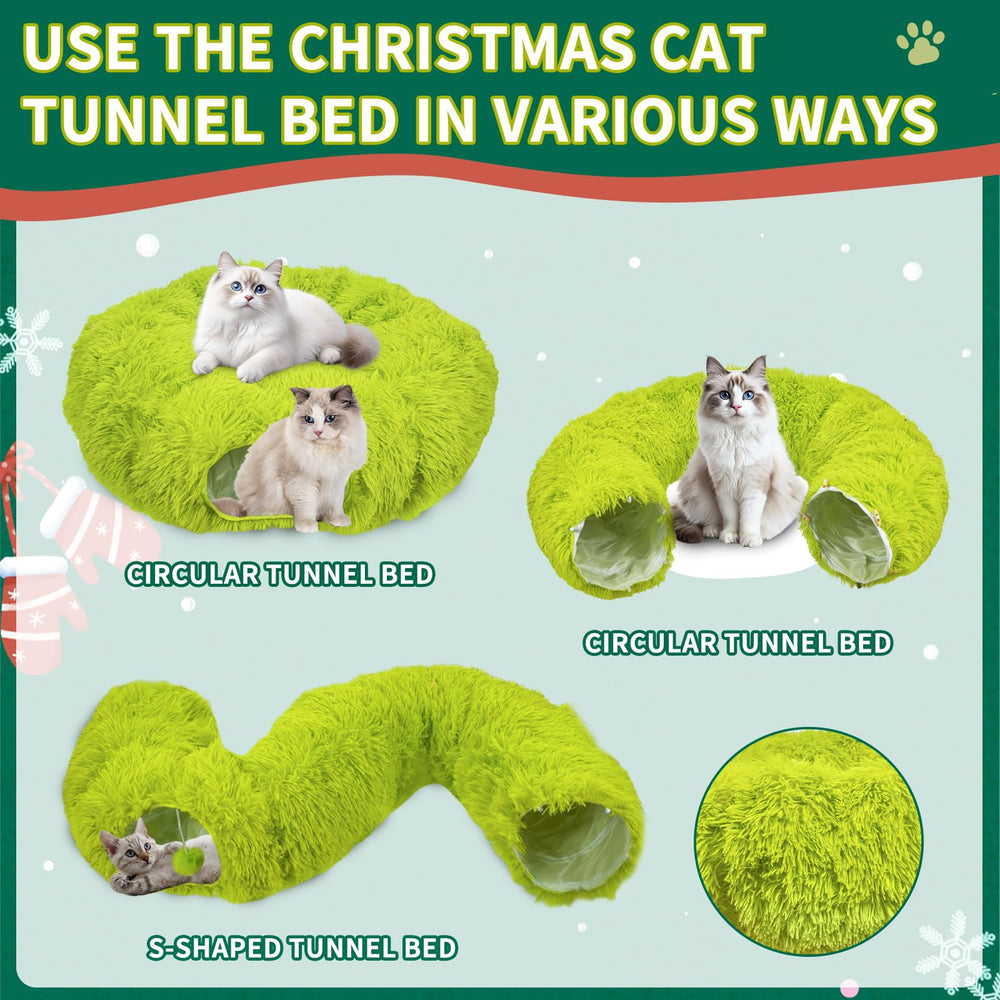 Bailiyake cat tunnel foldable lime green with compact storage and easy setup.