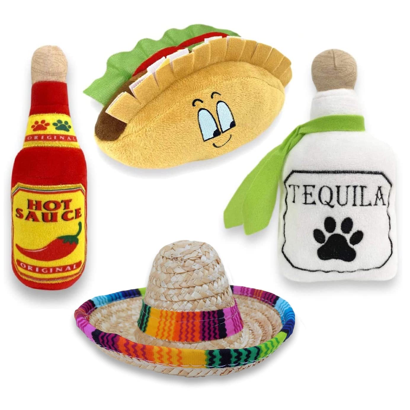Baja Ponchos taco plush toy for dogs, ideal for interactive playtime.