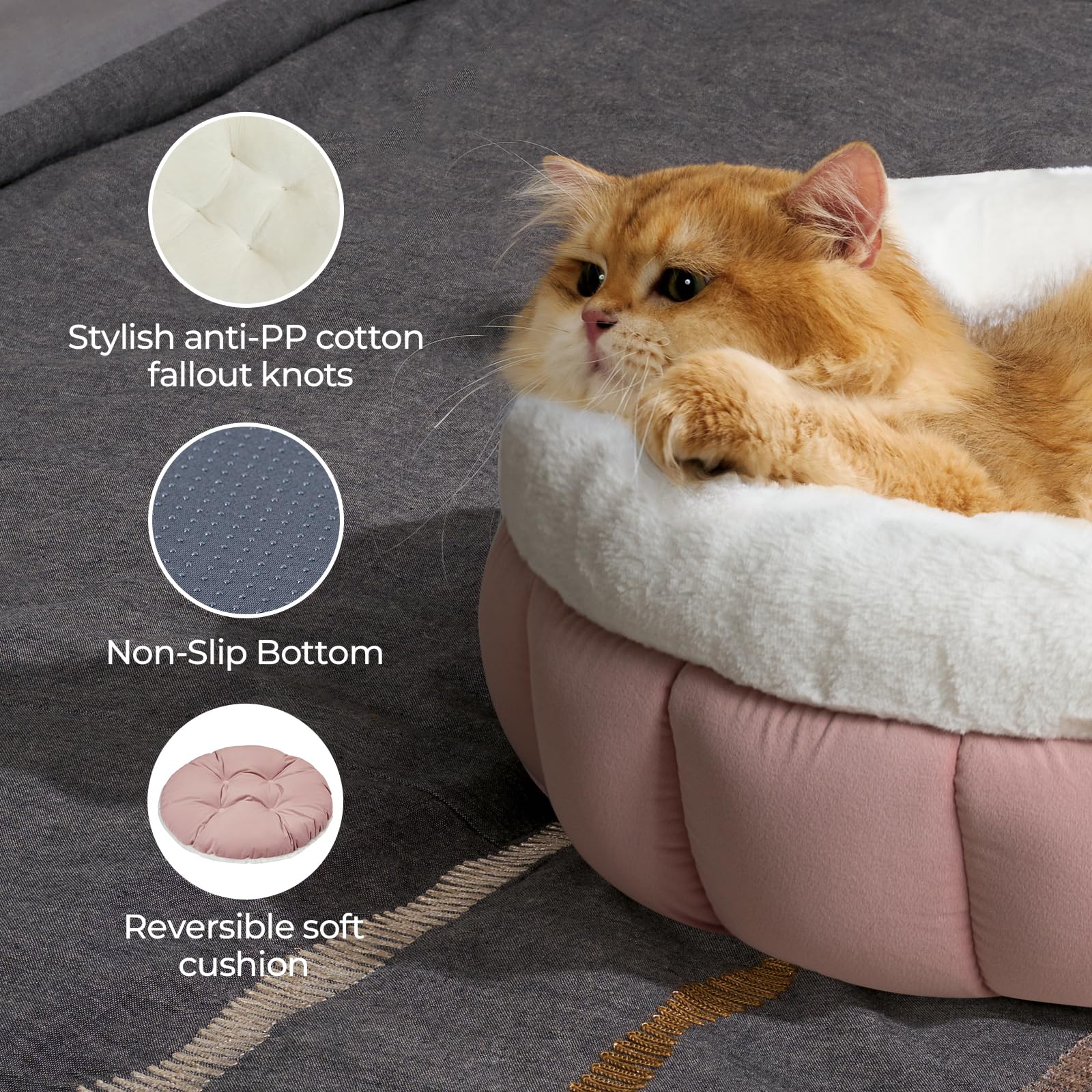 BALANCE 28-inch donut bed suitable for small dogs up to 28 lbs.