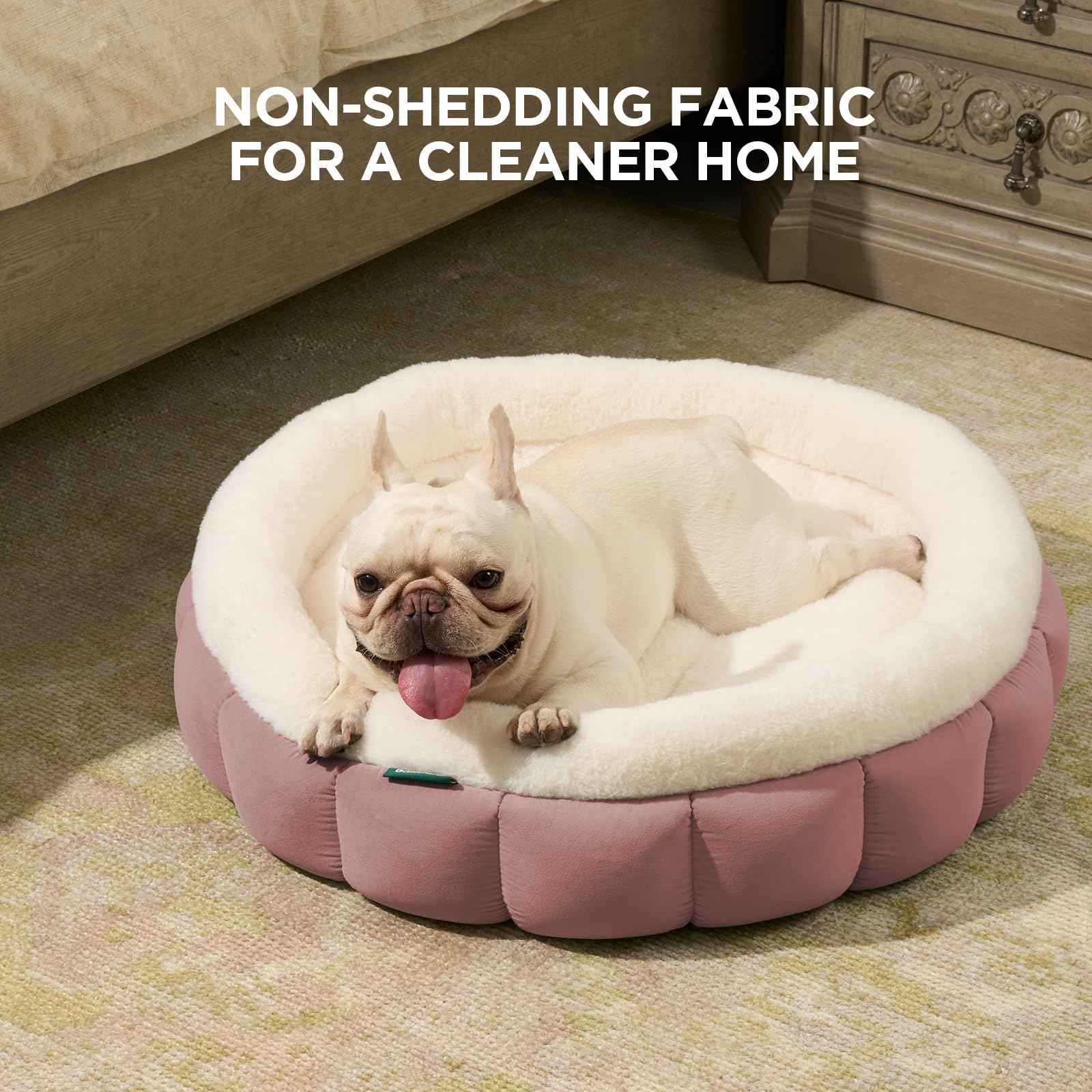 BALANCE anti-slip bottom donut bed maintains secure placement on floors.