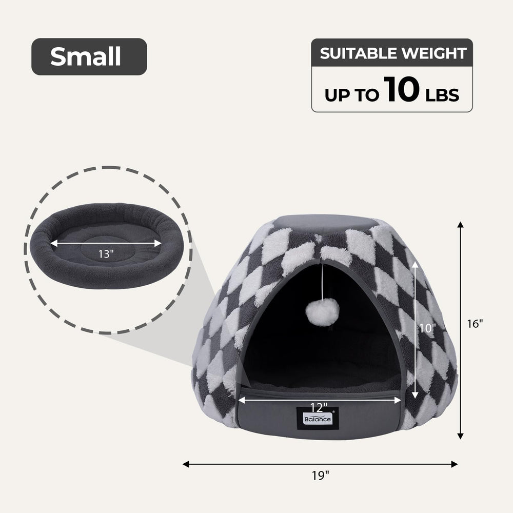 BALANCE Cat Bed 19-inch compact design fits small cats and kittens.
