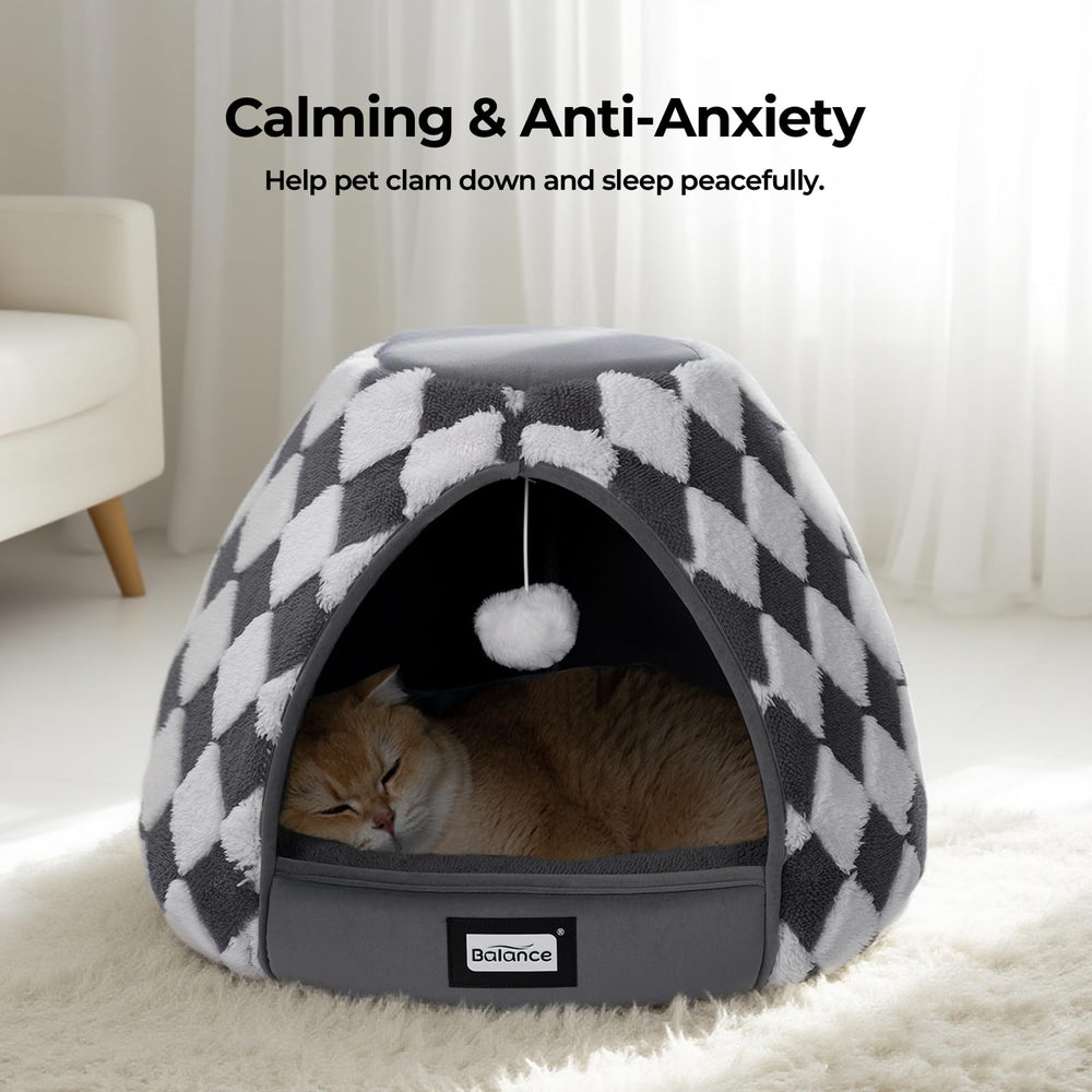 BALANCE Cat Bed anti-slip bottom keeps the cave stable on tiles and wood.