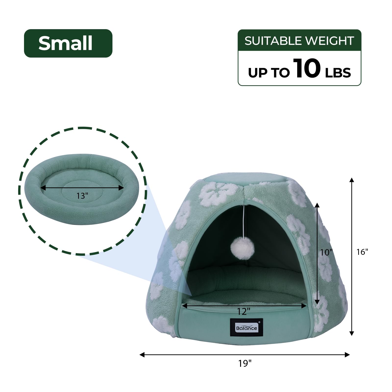 BALANCE cat bed jacquard pattern adds chic, calming decor to any room.