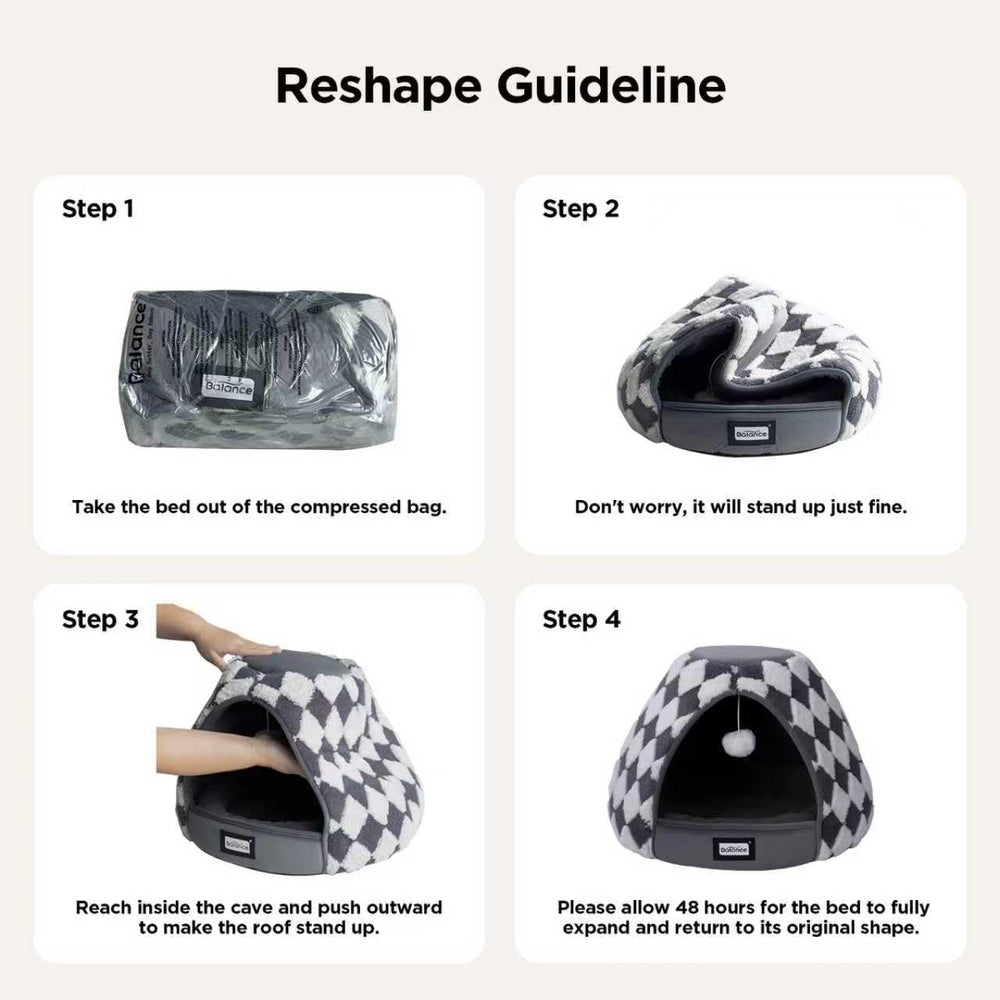 BALANCE Cat Bed jacquard pattern adds decorative charm and security.