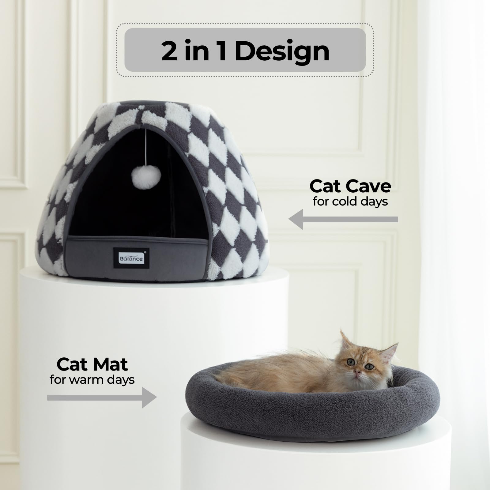 BALANCE Cat Bed machine-washable inner mat for easy cleaning.