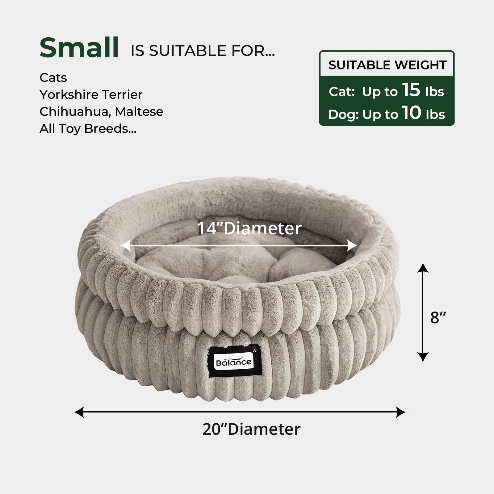 BALANCE cat bed neck and head support provides secure rest.