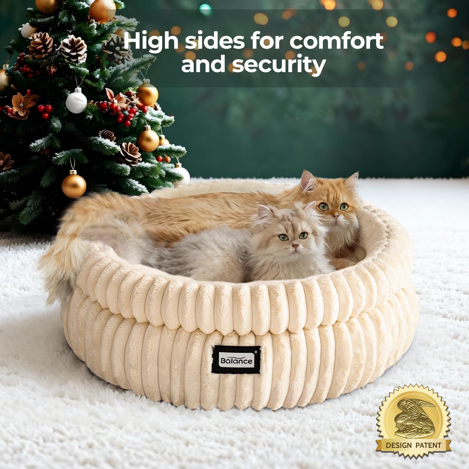 BALANCE cat bed with non-shedding fabric minimizes loose fibers at home