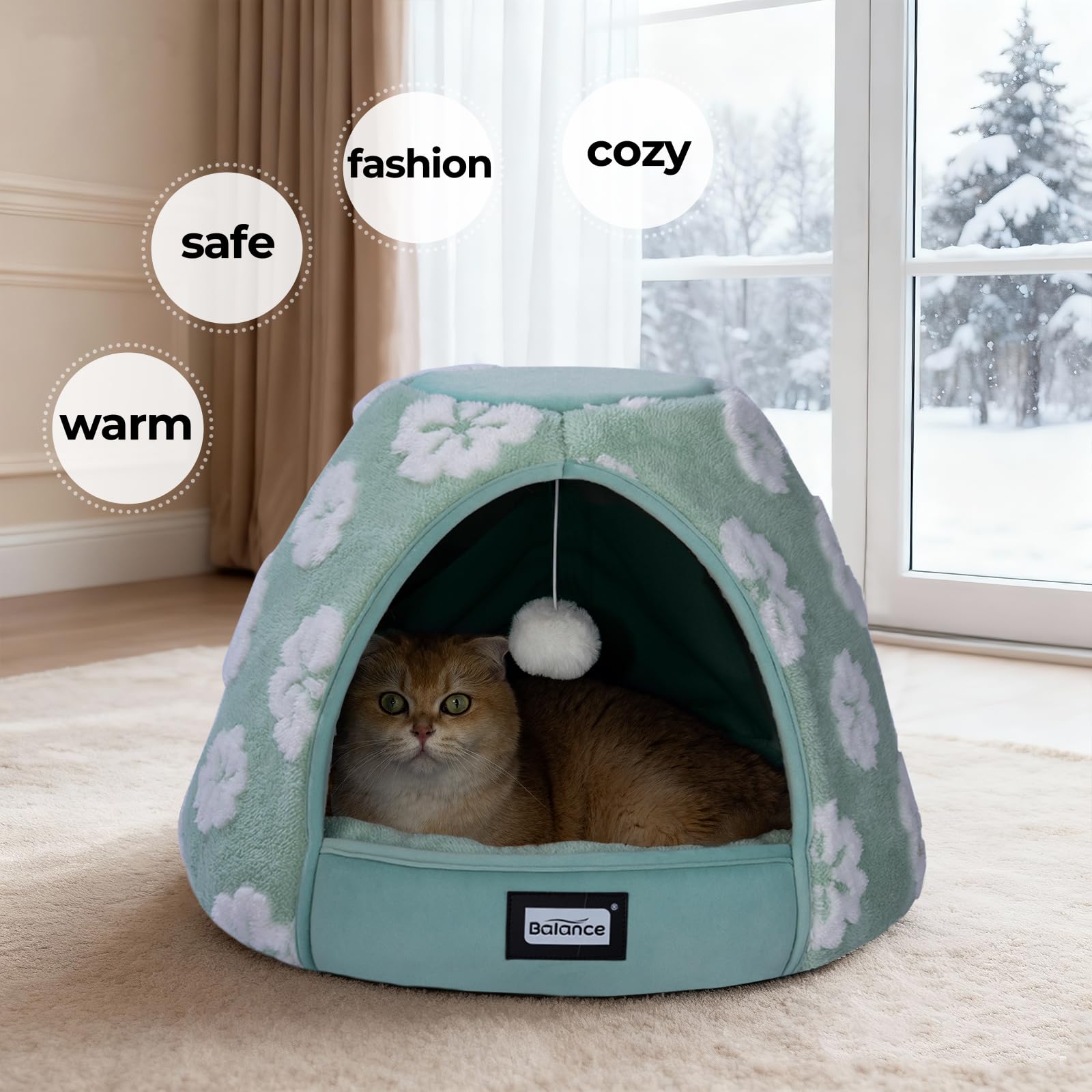 BALANCE cat bed outer cave washable by hand for simple care.