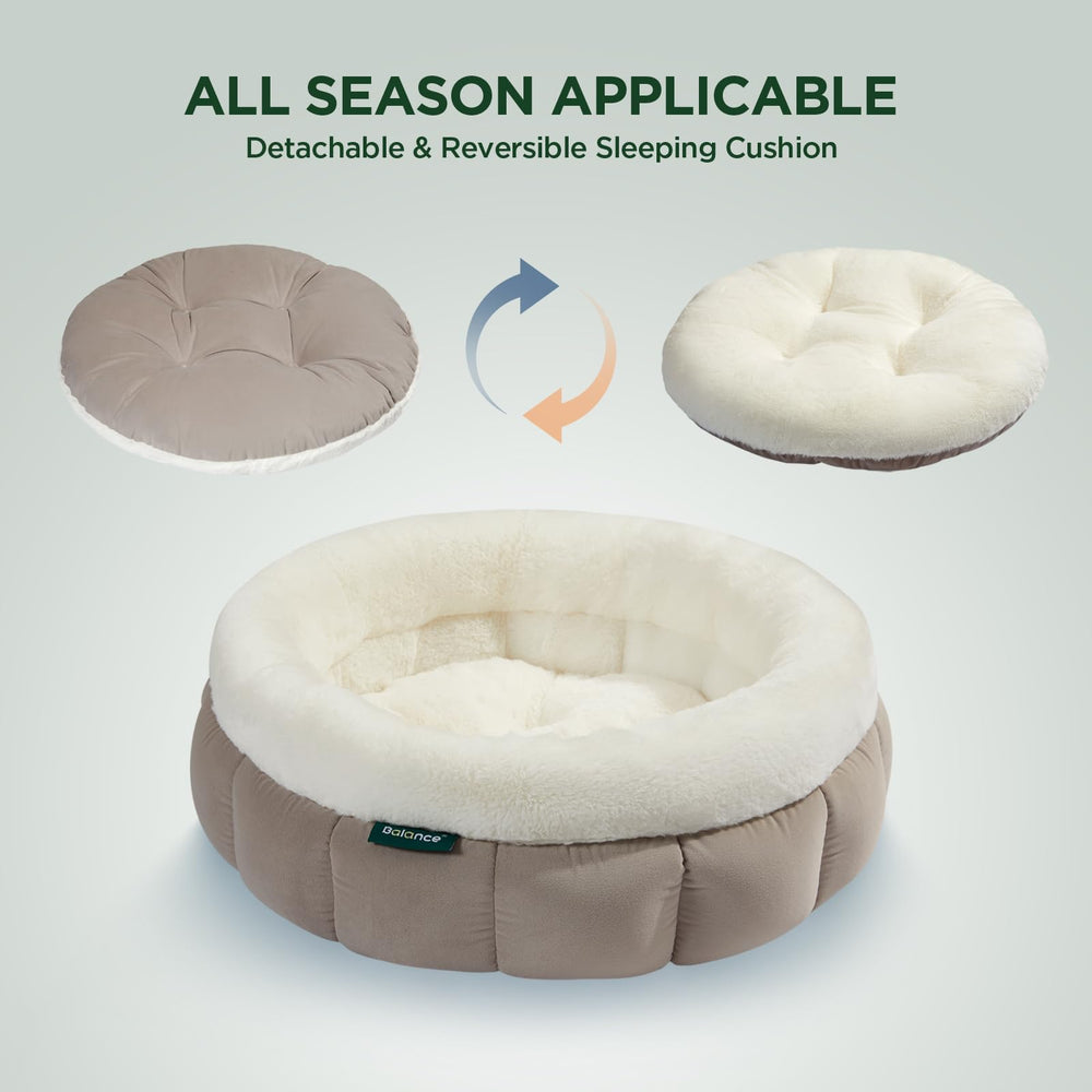 BALANCE bed raised sides provide head and neck support for curled-up naps.