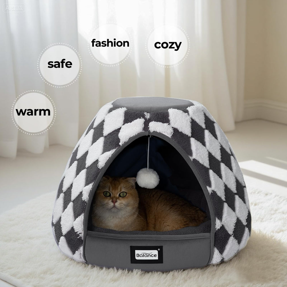 BALANCE Cat Bed stable structure provides a roomy sleeping space.