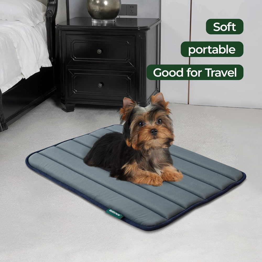 BALANCE dog crate pad anti-slip base keeps mats securely in place.