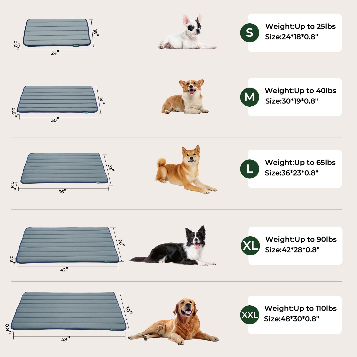BALANCE Dog Crate Pad versatile-use works as crate bed, mat, or pillow.