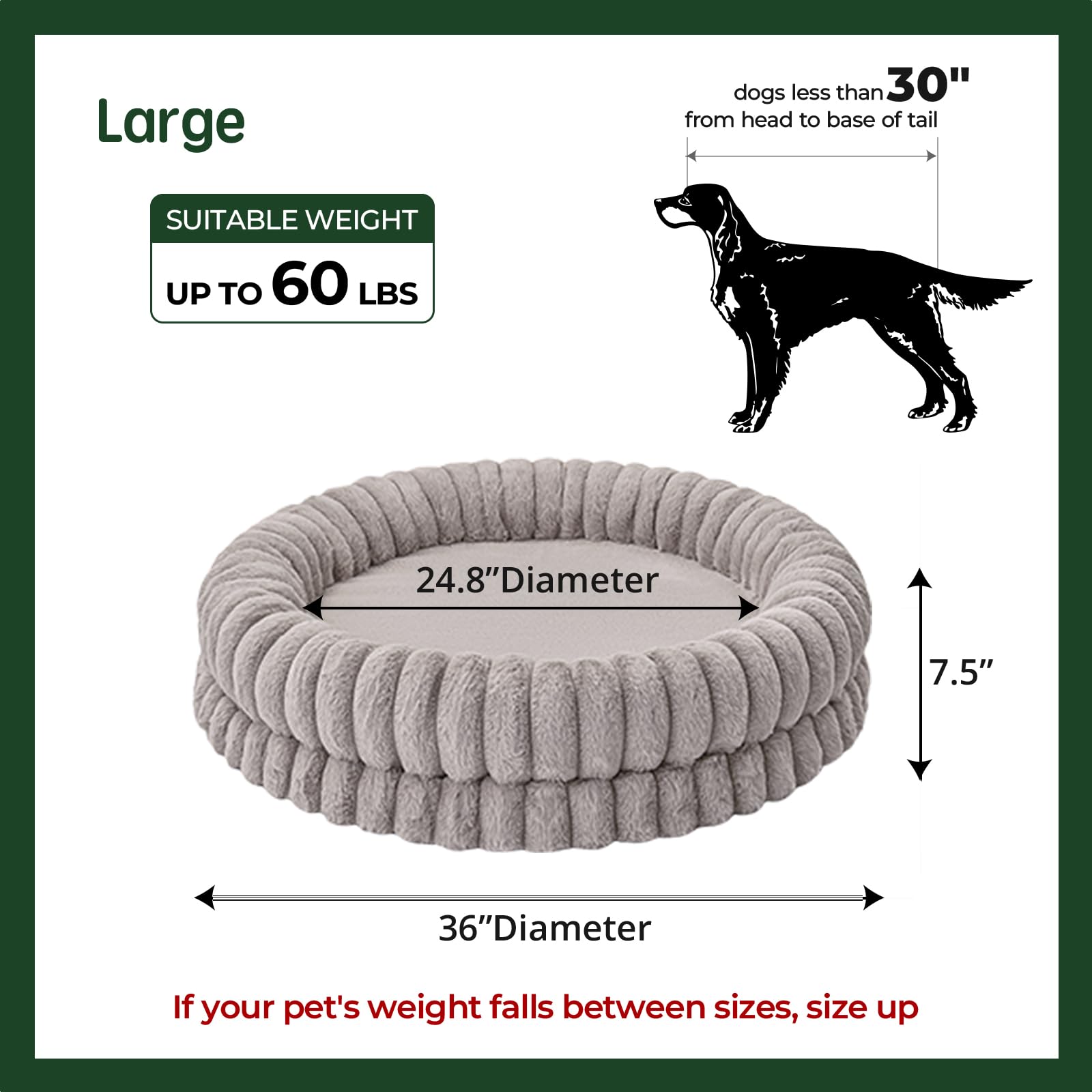 BALANCE donut bed uses non-shedding plush fabric for easy upkeep