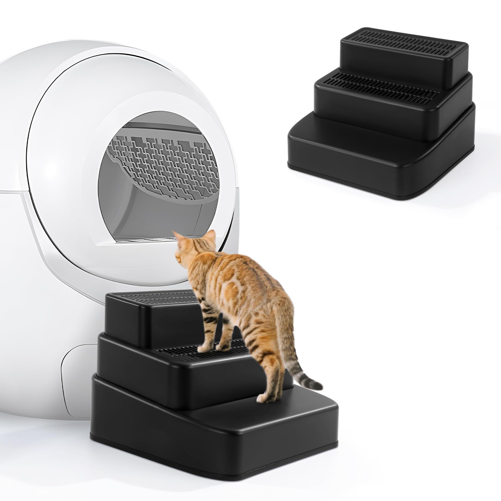 BALAPET adjustable litter ramp steps ease entry for small and elderly cats