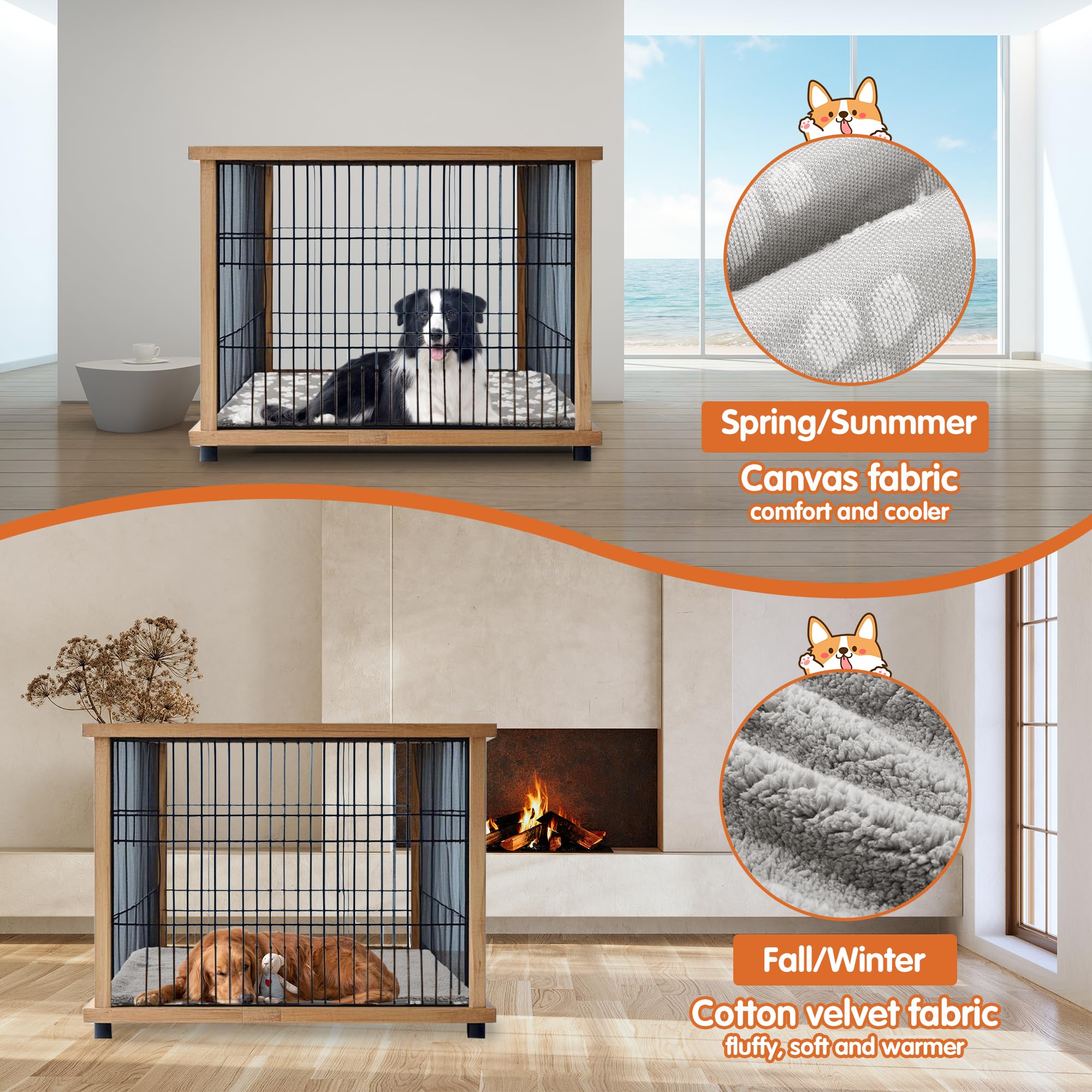 BALAPET crate cover zipper closure secures to crate, reducing shifting.