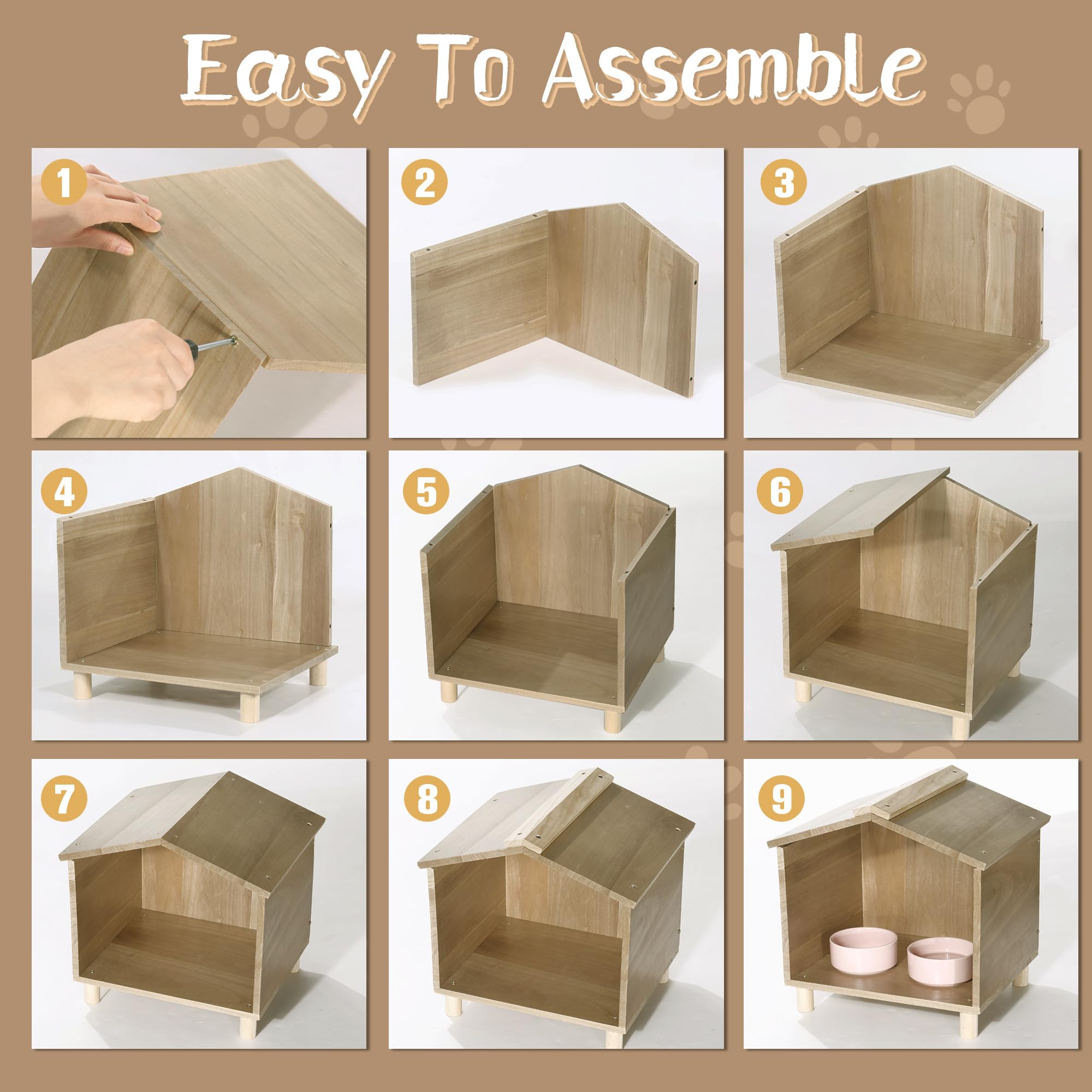 BALAPET Outdoor Cat Feeder & Shelter closeup-material highlights durable solid-wood construction for outdoor use.