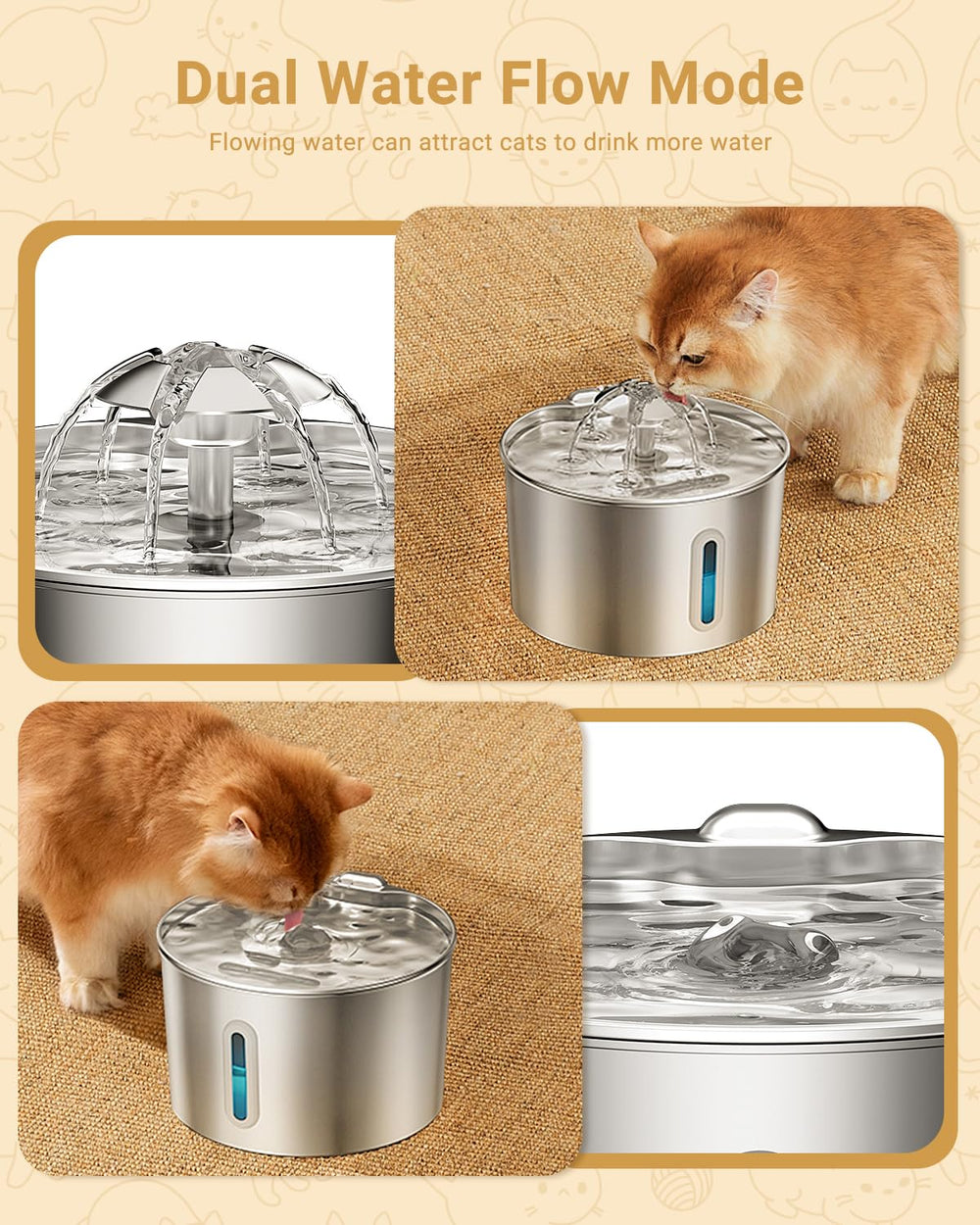 BalimoPet cat water fountain 74oz tank close-up for easy refills.