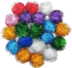 BallHull 40pcs flash ball pom poms in varied colors energize kittens during play
