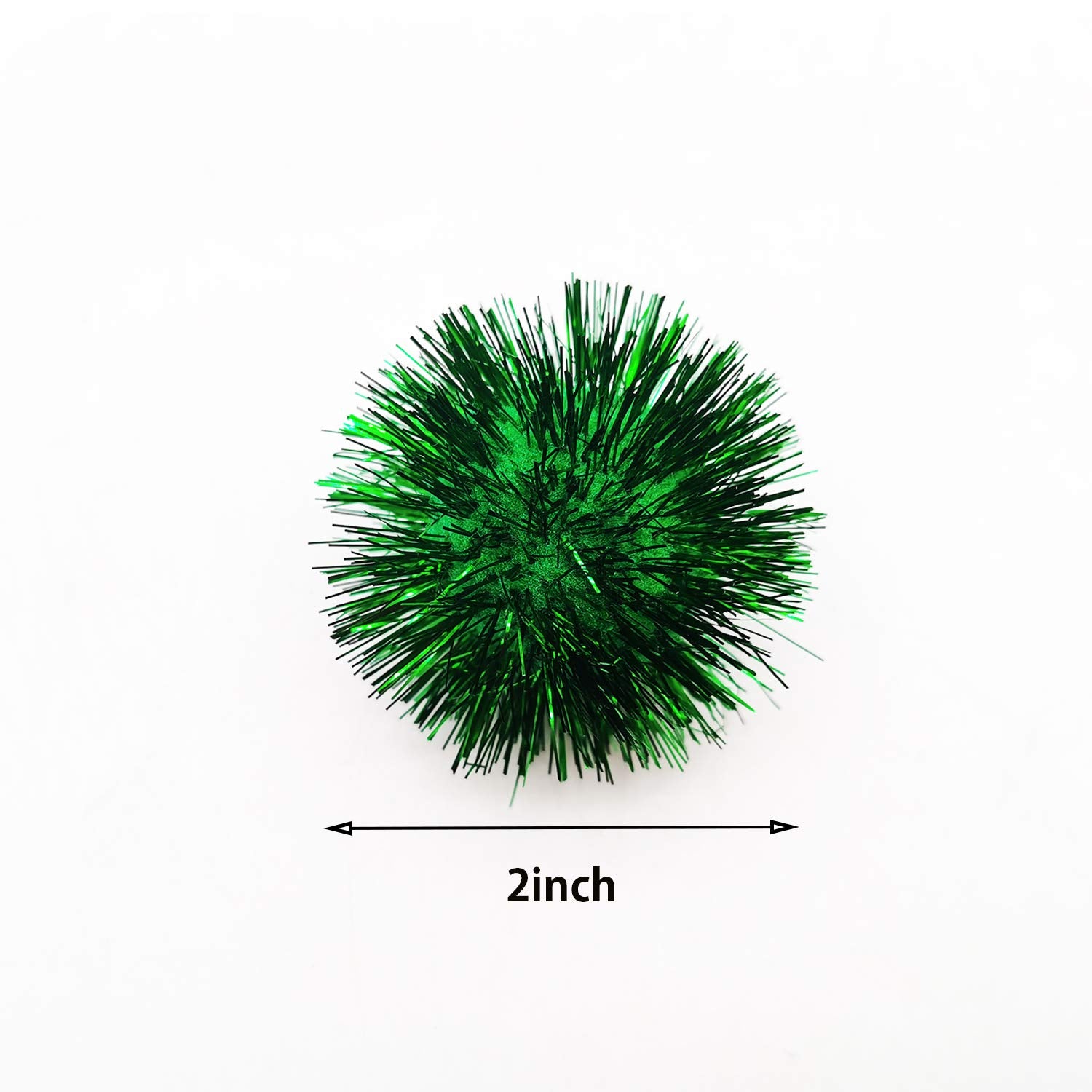 BallHull tinsel pom 2in with shiny wire invites curious cats to chase and swat