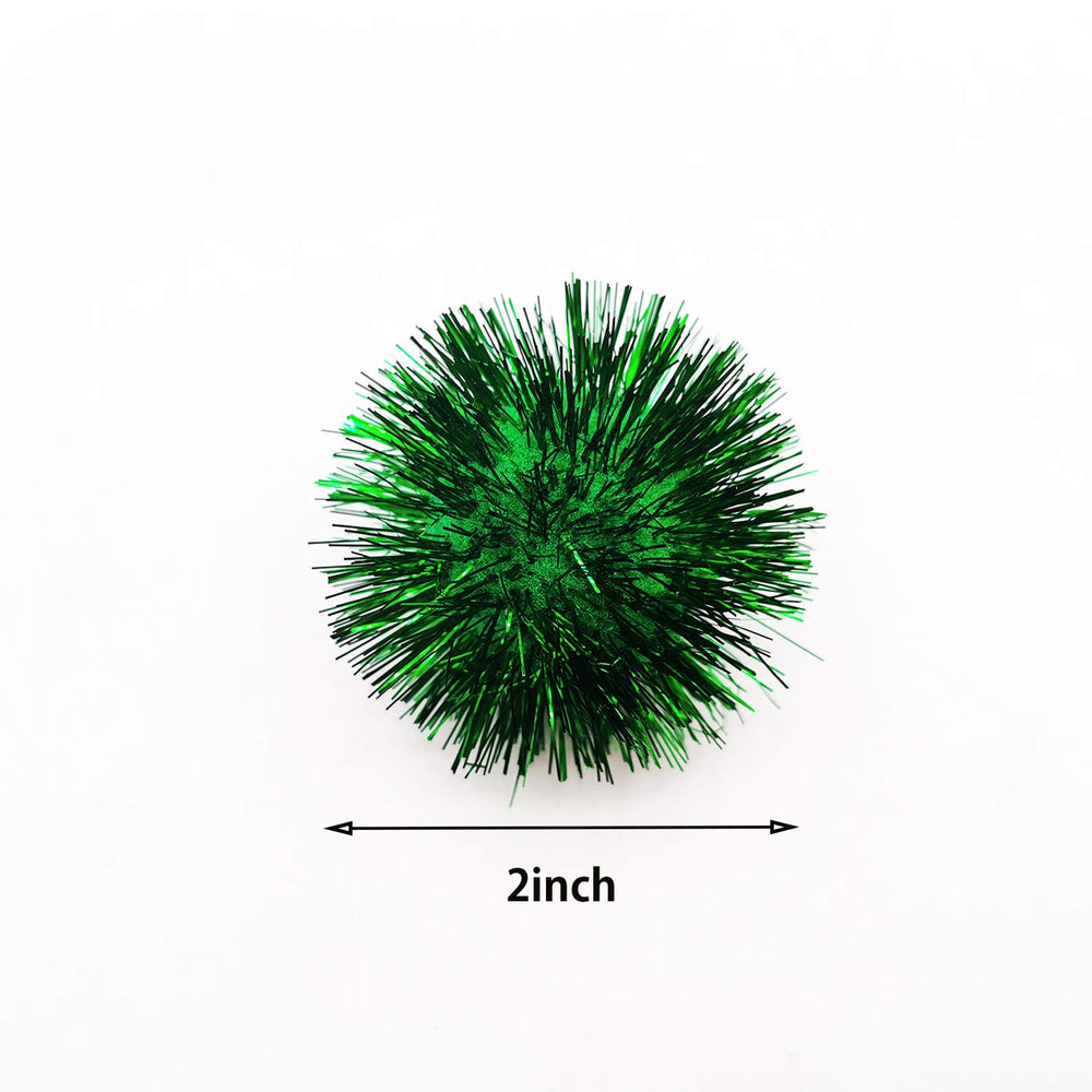 BallHull tinsel pom 2in with shiny wire invites curious cats to chase and swat