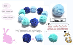 BALLMIE cat toy ball blue with bell rattle detail emphasizes sound and chase
