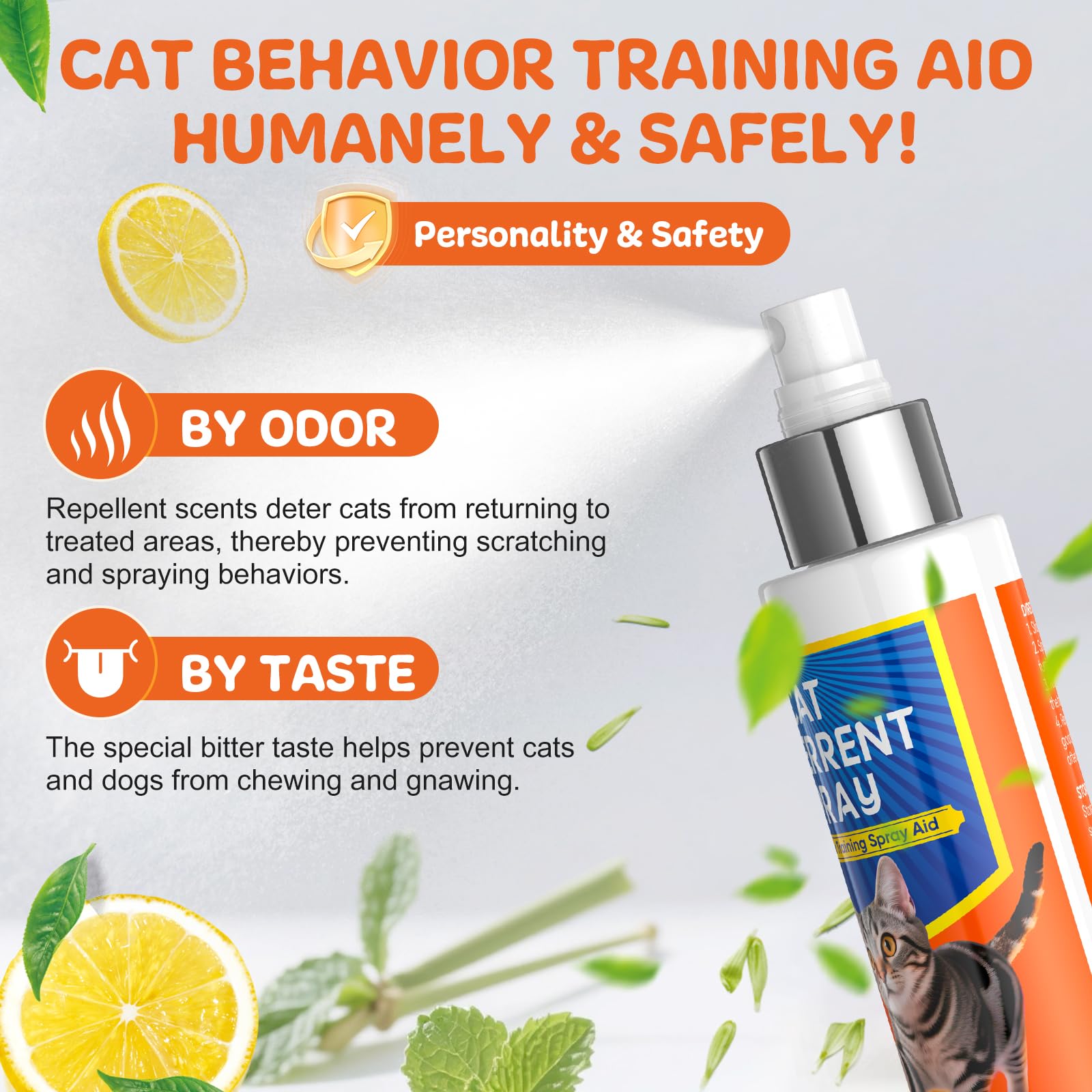 Ballsill spray dispense action showing mist deterring cat behavior