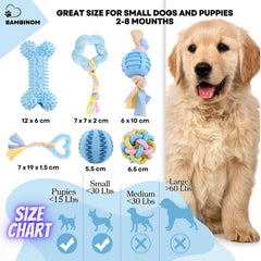 Bambinom teething set blue closeup highlights soft rubber textures for gentle chewing and dental care