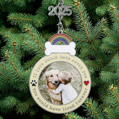 BANBERRY DESIGNS dog memorial 2025 ornament photo slot ready for your loved pet photo