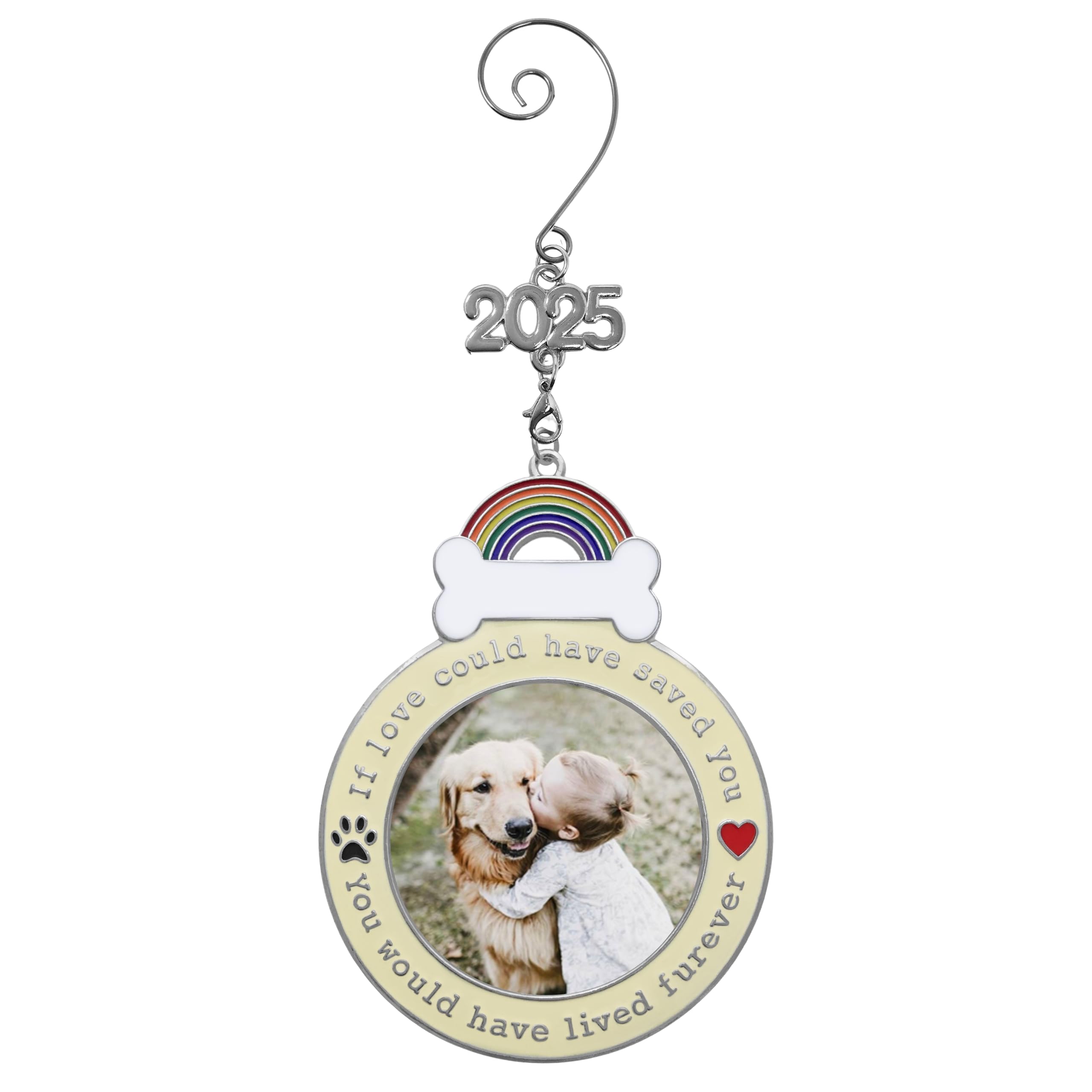 BANBERRY DESIGNS dog memorial 2025 ornament rainbow bone accent complements memorial design