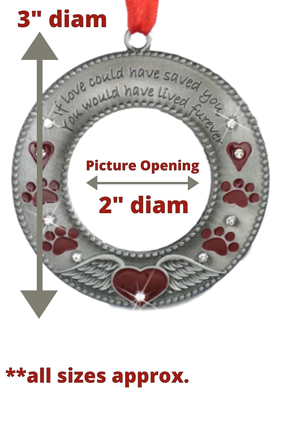 Banberry Designs pet memorial ornament angel wings and paw prints symbolize comfort and tribute