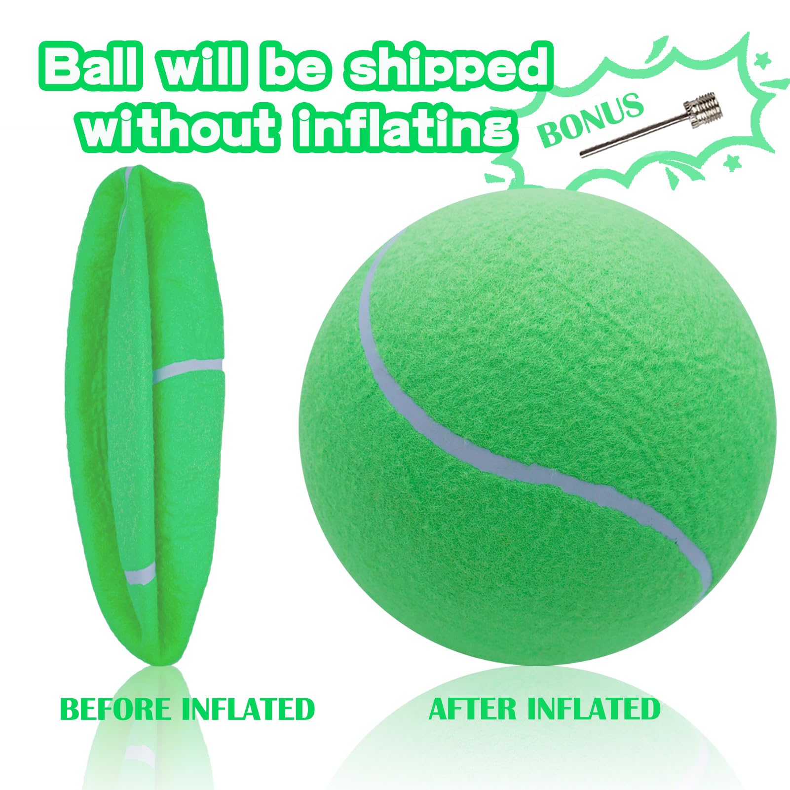 Banfeng dog ball bright green for outdoor training and play.