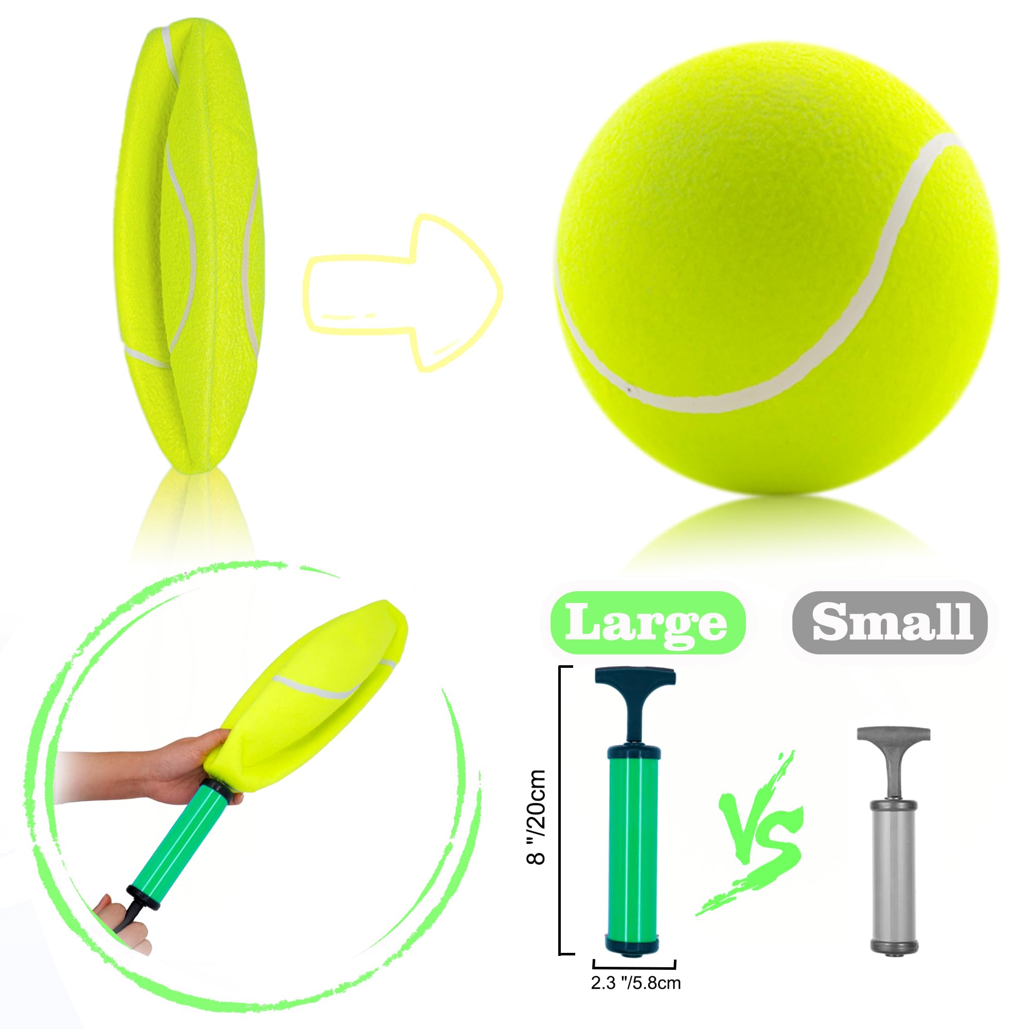 Banfeng ball pump and needle close-up, fast inflation for oversized tennis balls.
