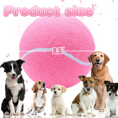 Banfeng big tennis ball pink closeup shows thick felt for bright visibility during fetch
