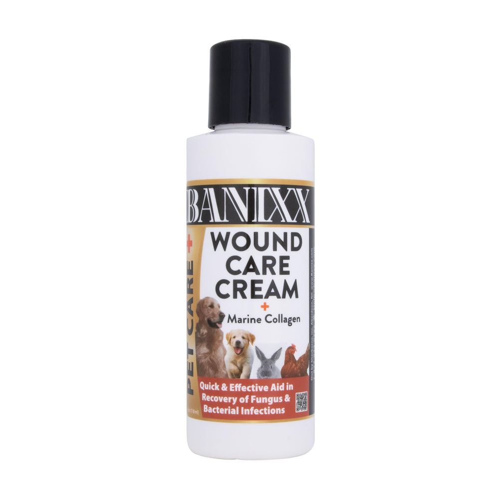 BANIXX Wound Care Cream bottle with marine collagen for skin comfort.