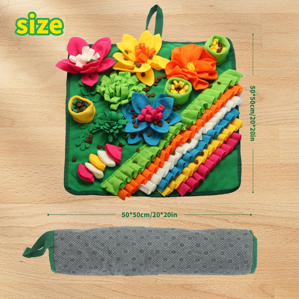 Banlangen Snuffle Mat is easy to clean and rolls for storage or travel.