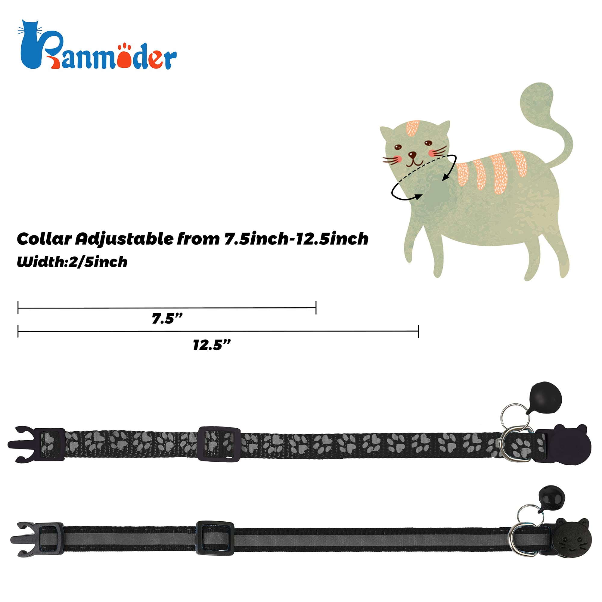 BANMODER cat collar paw-print design close-up showing stylish comfort