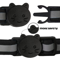 BANMODER cat collar strip-pattern close-up highlighting reflective stripes for night visibility