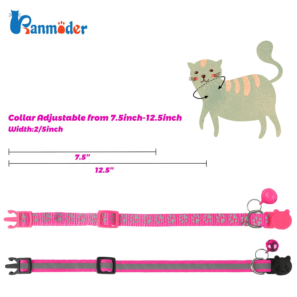 BANMODER kitten adjustable collar demonstrates size range from 7.5 to 12.5 inches