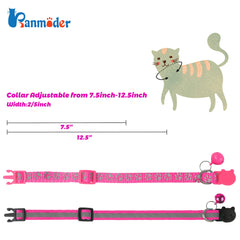 BANMODER kitten adjustable collar demonstrates size range from 7.5 to 12.5 inches