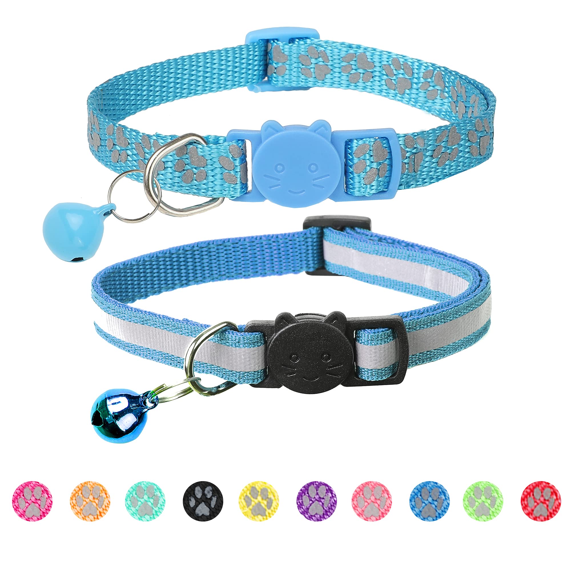 BANMODER sky blue reflective collar highlights visibility for safe night walks